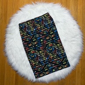 Forever 21 • Multi Colored Black Pencil Skirt